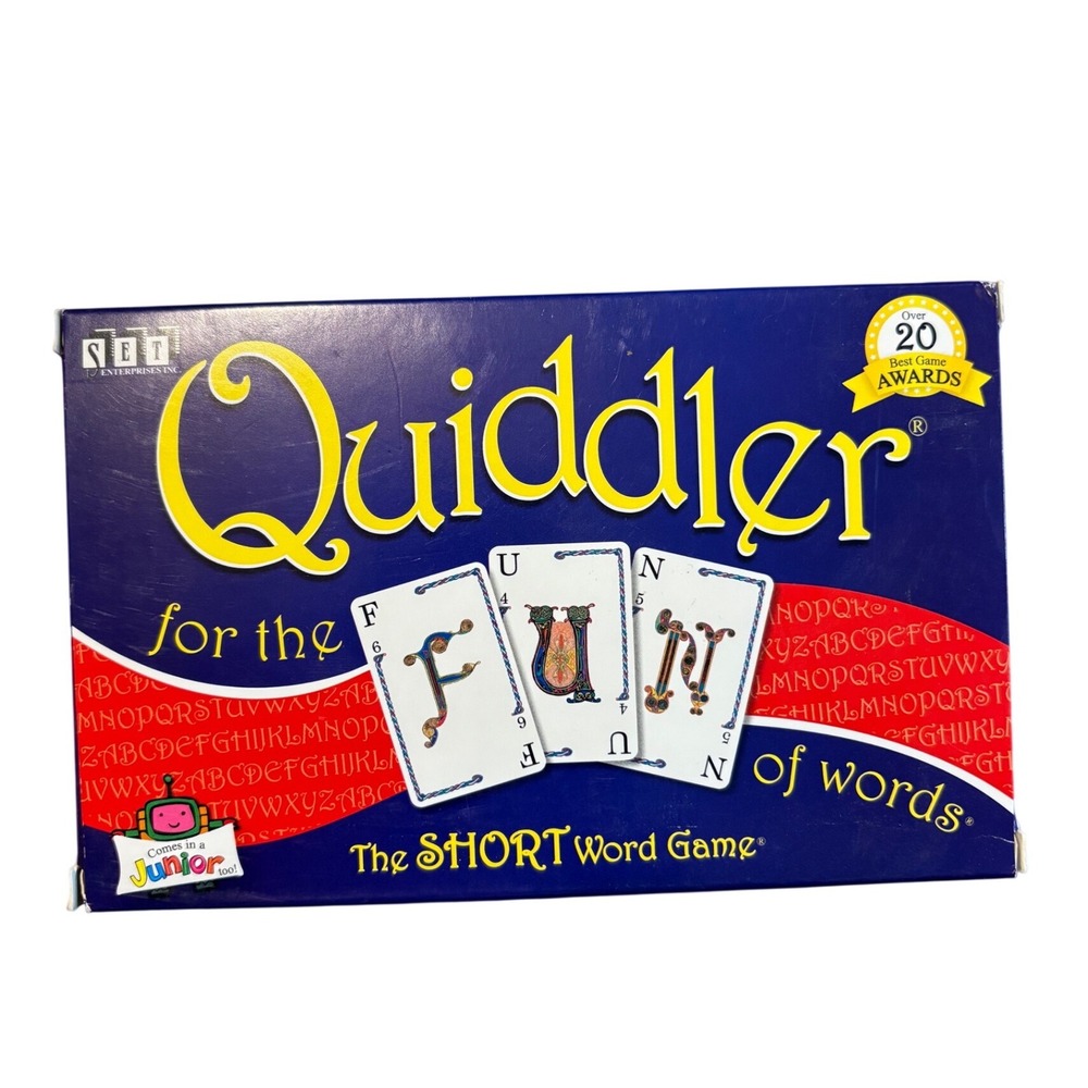 Quiddler Card Game Set Enterprises Short‎ Word Game 118 Cards Complete 1998 Box